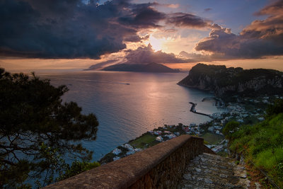 Early morning from the ancient stair  from Capri to Anacapri