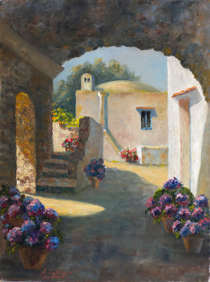 A courtyard in Anacapri