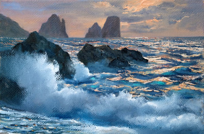 Capri in oil paintings.