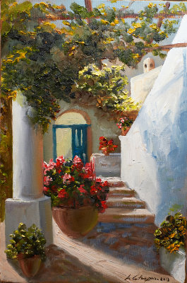 A courtyard in Anacapri