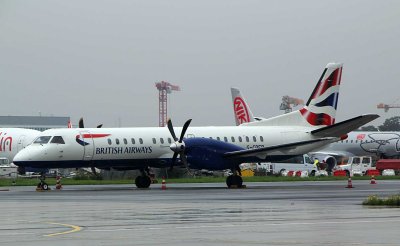 Saab-2000 in British Airways livery -- a very rare combination of livery and aircraft type.