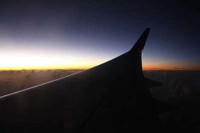 Sunset over Carribean as COPA B-737-800 sails towards PTY