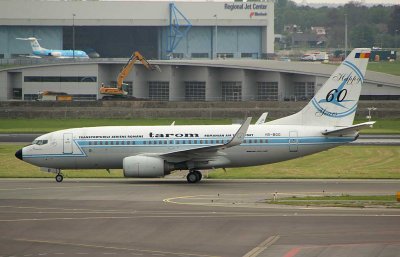 B-737-700 in TAROM's retro scheme celebrating its 60th anniversary