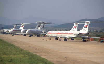 Air Koryo fleet on Pyongyang Sunan Airport tarmac