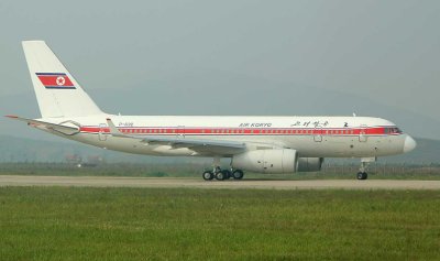 Air Koryo Tu-204 commence take off run.