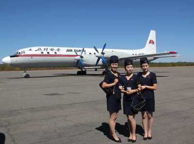 Air Koryo crew in front of IL-18