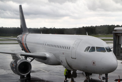 Titan Airways A-A320 G-POWM at HEL on a flight for Norwegian