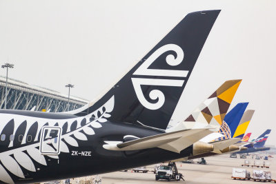 A global collection of B-787 tails at PVG