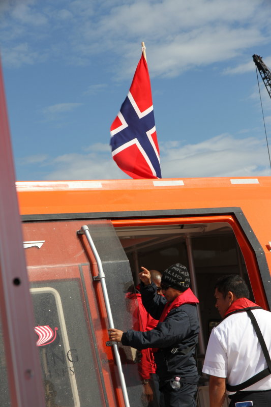 Francesco and other crew member at tender boat