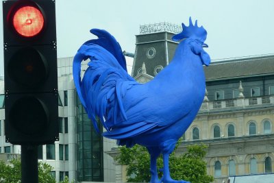A new blue chicken has overtaken the city - that and baby fever, as George was born less than a week from when we got there!