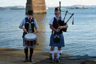 After a day at sea, we awoke in So. Queensferry, Scotland, tendered to shore & found a welcoming party!