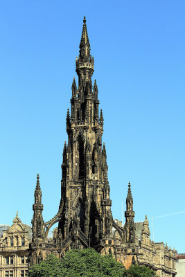 Beautiful Scott Monument from Waverley Bridge.  You can climb up but we passed. 