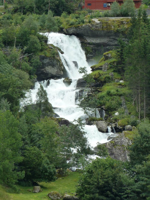 Fjord cruising -1st big waterfall (before 7 Sisters)