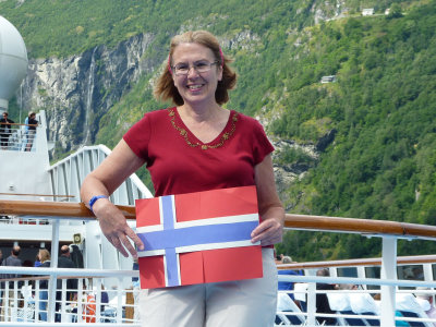 Ruth is ready to cruise the fjord from Geiranger to Hellesylt!