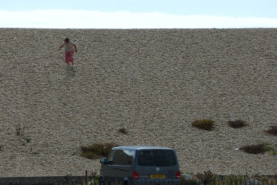 Then it lumbered past Chesil Beach, with its fist-sized pebbles.  This IS the Jurassic Coast of England, after all!