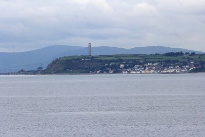 Chaine Memorial Tower (left tower), Larne - yes, a lighthouse.  Chaine ws member of Parliament & developed sea route to Scotland