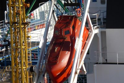 Howard found this new way of storing lifeboats - apparently they are in the water & ready to save lives in no time!