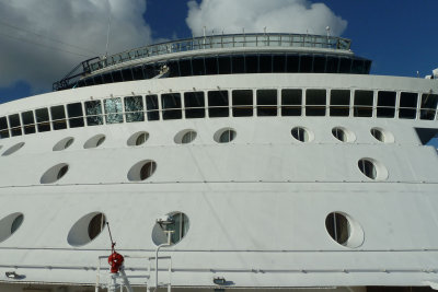 Stateroom from helipad - left of red blob
