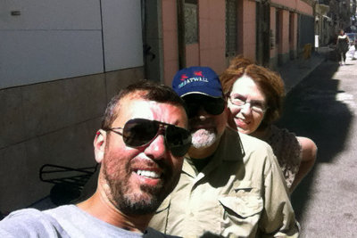 Daniel, Howard, Ruth selfie after bike ride