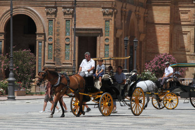 Horse carriage in front of Plaza de Espana
