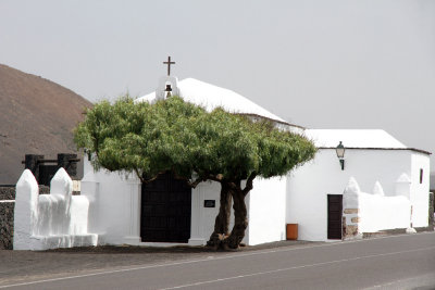 Drove through La Geria wine region & spotted this typical white church