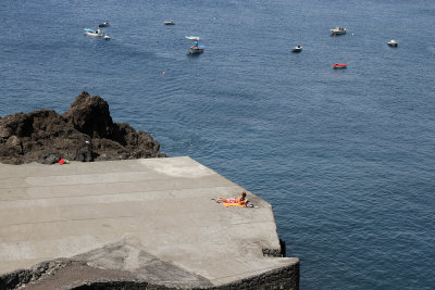 Concrete sunbathing by the lighthouses. Looked more uncomfortable than the lava beaches!