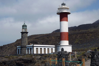 Fuencaliente, southern La Palma: lighthouses from restaurant 