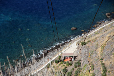 Cable car lines going down to the beach and farms