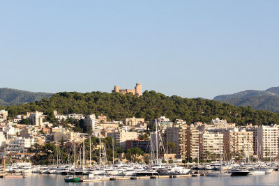 Woke up in Palma de Mallorca with a view of Belver Castle from the ship 8 AM