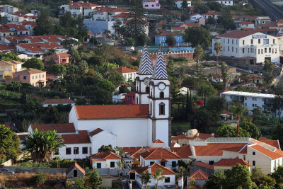 Pretty St. Anthony (Santo Antonio) church from Pico dos Barcelos viewpoint over city
