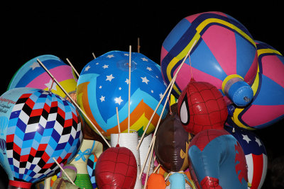 Plastic balloons were for sale before dawn