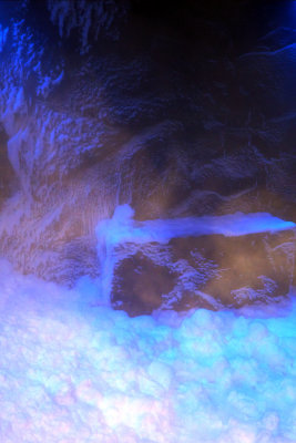 Spa - snow grotto inside. Someone made tiny snowman with the real snow
