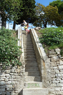 After tour and lunch on ship, I explored on my own:  Part of path to Kastel. Kids were coming down, one wearing roller skates!