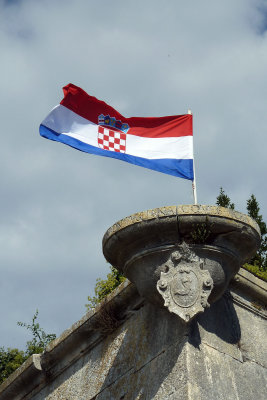 Croatian flag flying at the Castle
