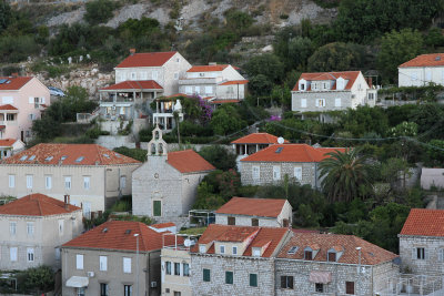 Church and houses seen from Star, Gruz cruise pier
