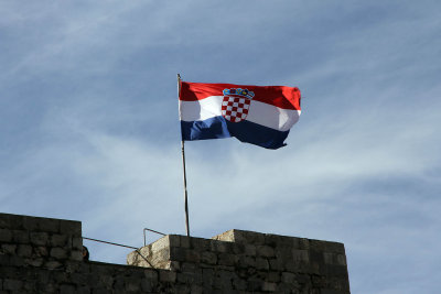  Croatian flag on city walls