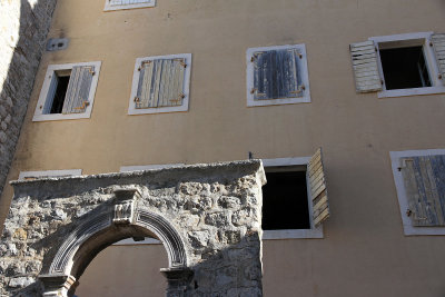 Stone and wood in Budva Old Town