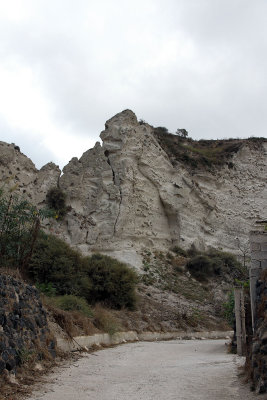 Walking path to 2 churches in canyon from Church of Panagia with spiral ladder