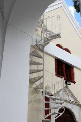 Spiral ladder on Church of Panagia Vothonas