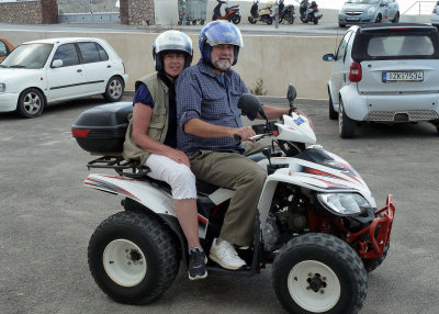 Howard and Ruth on bike after lunch