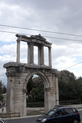 Arch of Hadrian from bus