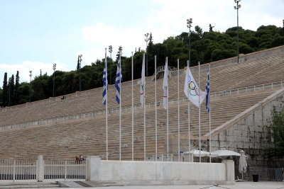  One part of huge, marble Panathenaic stadium, where we had a 5 min. photo stop.