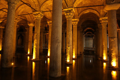 Basilica Cistern. Got there 8:45 for 9 opening.  Were 2nd & 3rd in line. 