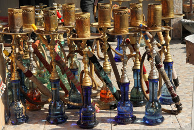 We didn't visit a nargile cafe, although there were many near the port. Saw these pipes in Arasta Bazaar near hotel.
