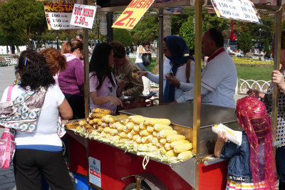 Grilled corn vendor