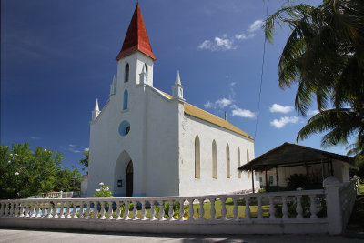 Forget which side of pass this was on, but I found another church - plain with modest hat