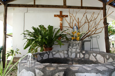 There was a baptismal font outside