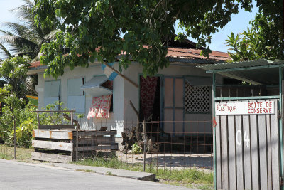Typical house next to recycling shed