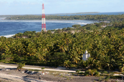One of 3 strange rock lighthouses on the atoll