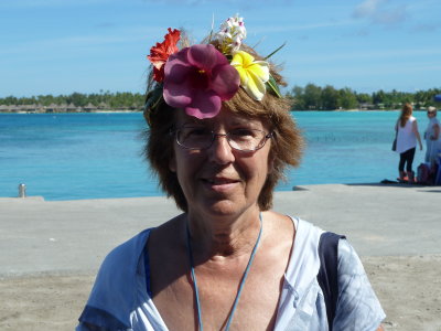 Ruth showing off her crown.  (Few people got them.)